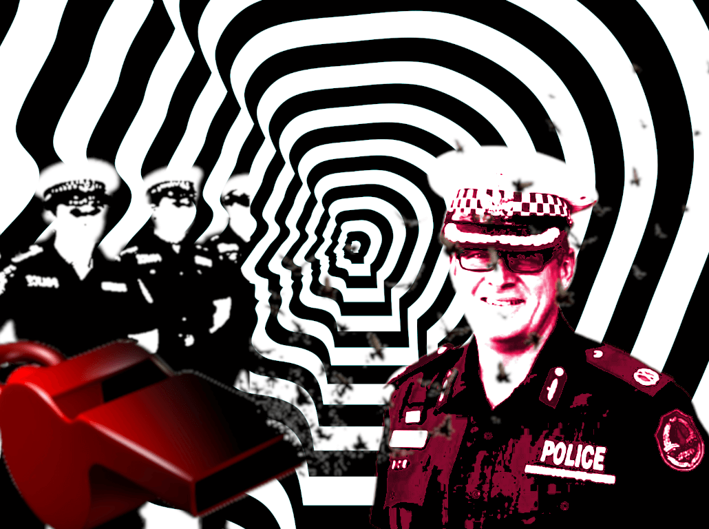 Jamie Chalker and NT Police whistleblower graphic